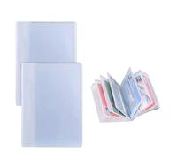 2 Pcs Card Holder Protector Sleeves Transparent Credit Card Sleeves Plastic Wallet Insert Credit Card Holder Insert for Wallet Insurance Debit(6 Page 6 Slots & 12 Slots)