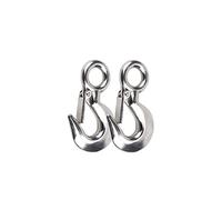 2 PCS Cargo Lifting Hook Heavy Duty Grab Hook Stainless Steel Lifting Hook Eye Snap Crane Hook Cargo Rigging Accessory, Working Load 500KG