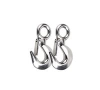 2 PCS Cargo Lifting Hook Heavy Duty Grab Hook Stainless Steel Lifting Hook Eye Snap Crane Hook Cargo Rigging Accessory, Working Load 1000KG
