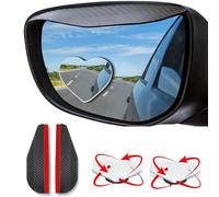2 Pcs Cars Heart Shaped Blind Spot Mirrors,1 Pair Car Side Wing Mirror Rain Protector Cover Cap,Adjustabe HD Convex Rearview Mirror Wide Angle Universal Carbon Fiber Rear View Side Mirror Rain Eyebrow