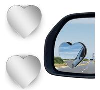 2 Pcs Cars Heart Shaped Blind Spot Mirrors Car Side Mirror Blindspot Adjustabe Angle Removable Wide Angle Convex RearView Mirror for Enhanced Safety Universal Fit Stick, Car Accessories for Cars Suvs