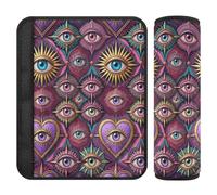 2 pcs carseat strap covers Enjoy More Comfort on Every Drive Evil Eye Charm Vintage shoulder pad for seat belt for Van 10x7.7 in