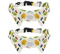 2 PCS Cartoon Cars Transportation Hills Trees Cute Dog Collar with Bowtie, Adjustable Shirt Lapel Design Bowtie Pet Collar for Small Dogs Puppies and Cats