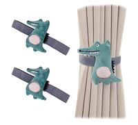2 Pcs Cartoon Curtain Tiebacks Cute Dinosaur Holdbacks Cotton Tie Back Children Window Hook Decorative Rope for Drapes Green