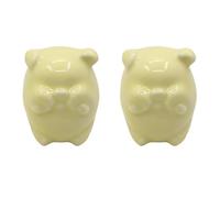 2 Pcs Cartoon Pig Ceramic Drawer Knobs, Colorful Kids Room Cabinet Handles for Nursery, Bedroom, Wardrobe, Cupboard, Dresser, Cute Animal Furniture Decor Hardware
