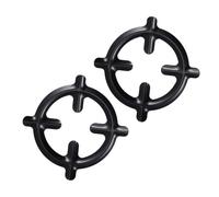2 Pcs Cast Iron Coffee Pot Racks for Gas Stove Use | Black Burner Stands, Grooved Base and Open Frame, Easy-clean Finish for Espresso Maker and Camp Cooking