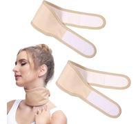 2 Pcs Castor Oil Neck Wrap for Thyroid, Reusable Organic Castor Oil Neck Wrap, Necks Care Pack for Women Men, Anti-Oil Leak, Skin Tone