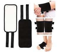 2 PCS Castor Oil Pack Wrap Kit Knee,Reusable Castor Oil Pack with Adjustable Elastic Strap,Castor Oil Packs Organic Cotton for Feet Legs Arms Neck Calf Pain Relief (Castor Oil Not Included) (Black)