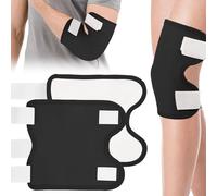 2 PCS Castor Oil Pack Wrap Kit Knee,Reusable Castor Oil Pack with Adjustable Velcro,Castor Oil Packs Organic Cotton for Knees Legs Arms Calf Pain Relief Aid Sleep(Castor Oil Not Included) (Black)