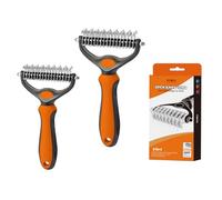 2 Pcs Cat And Dog Grooming Brush, Double-Sided Hair Removal Brush, Removes Tangled Hair, Dog,Suitable For Small And Large Pets (Orange, Large)