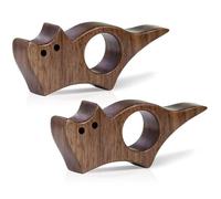 2 Pcs Cat Book Page Holder - Handcrafted Walnut Wood Thumb Page Holder for One-Handed Reading, Smooth Finish Bookworm Literary Gifts for Book Lovers, Readers