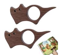 2 PCS Cat Book Page Holder Set, Wooden Book Holder for Reading, Thumb Book Page Holder, Book Page Spreader, Reading Finger Place Holder, Walnut Thumb Bookmark for Book Lovers Bookworm Literary Gift