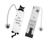 2 PCS Cat Bookmark, Cute Bookmarks for Women, Start School Gift Book Marks Women Men, Funny Reading Personalised Bookmark for Reading Lovers Teacher Kids Students Office