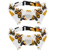2 Pcs Cat Dog Bow Tie, Adjustable Pet Collar Bowtie Tux Formal Neck Tie for Boys Girls Puppy Kitten Wedding Birthday - Road Roller Truck Crane Bulldozer