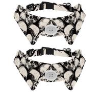 2 Pcs Cat Dog Bow Tie, Adjustable Pet Collar Bowtie Tux Formal Neck Tie for Boys Girls Puppy Kitten Wedding Birthday - Human Skulls