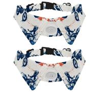 2 Pcs Cat Dog Bow Tie, Adjustable Pet Collar Bowtie Tux Formal Neck Tie for Boys Girls Puppy Kitten Wedding Birthday - Motorbike Crossing