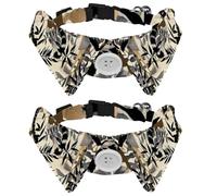 2 Pcs Cat Dog Bow Tie, Adjustable Pet Collar Bowtie Tux Formal Neck Tie for Boys Girls Puppy Kitten Wedding Birthday - Wild Grey Lemurs