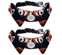 2 Pcs Cat Dog Bow Tie, Adjustable Pet Collar Bowtie Tux Formal Neck Tie for Boys Girls Puppy Kitten Wedding Birthday - Lovely Red Pandas
