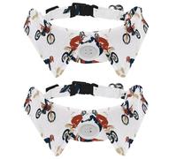2 Pcs Cat Dog Bow Tie, Adjustable Pet Collar Bowtie Tux Formal Neck Tie for Boys Girls Puppy Kitten Wedding Birthday - Motor Cross Boys