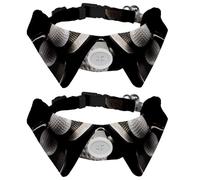 2 Pcs Cat Dog Bow Tie, Adjustable Pet Collar Bowtie Tux Formal Neck Tie for Boys Girls Puppy Kitten Wedding Birthday - Golf Ball and Club