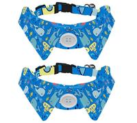 2 Pcs Cat Dog Bow Tie, Adjustable Pet Collar Bowtie Tux Formal Neck Tie for Boys Girls Puppy Kitten Wedding Birthday - Underwater Shark Whale Submarine