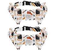 2 Pcs Cat Dog Bow Tie, Adjustable Pet Collar Bowtie Tux Formal Neck Tie for Boys Girls Puppy Kitten Wedding Birthday - Accordion Trumpet Guitar Instrument