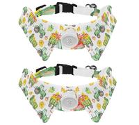 2 Pcs Cat Dog Bow Tie, Adjustable Pet Collar Bowtie Tux Formal Neck Tie for Boys Girls Puppy Kitten Wedding Birthday - Harvest Pumpkin Apple Green Tractor