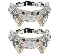 2 Pcs Cat Dog Bow Tie, Adjustable Pet Collar Bowtie Tux Formal Neck Tie for Boys Girls Puppy Kitten Wedding Birthday - Retro Paris France Postcard