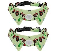 2 Pcs Cat Dog Bow Tie, Adjustable Pet Collar Bowtie Tux Formal Neck Tie for Boys Girls Puppy Kitten Wedding Birthday - Red Tractor in the Field