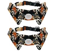 2 Pcs Cat Dog Bow Tie, Adjustable Pet Collar Bowtie Tux Formal Neck Tie for Boys Girls Puppy Kitten Wedding Birthday - Red Pandas