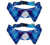 2 Pcs Cat Dog Bow Tie, Adjustable Pet Collar Bowtie Tux Formal Neck Tie for Boys Girls Puppy Kitten Wedding Birthday - Universe Space Galaxy Nebula Starry