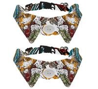 2 Pcs Cat Dog Bow Tie, Adjustable Pet Collar Bowtie Tux Formal Neck Tie for Boys Girls Puppy Kitten Wedding Birthday - Retro Chinse Dragon with Lion