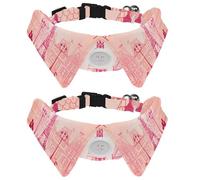 2 Pcs Cat Dog Bow Tie, Adjustable Pet Collar Bowtie Tux Formal Neck Tie for Boys Girls Puppy Kitten Wedding Birthday - Paris Eiffel Tower Pink Love