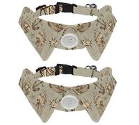 2 Pcs Cat Dog Bow Tie, Adjustable Pet Collar Bowtie Tux Formal Neck Tie for Boys Girls Puppy Kitten Wedding Birthday - Sea Travel Adventure Sailboat and Pirates