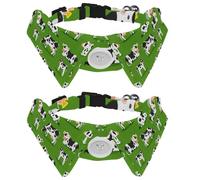 2 Pcs Cat Dog Bow Tie, Adjustable Pet Collar Bowtie Tux Formal Neck Tie for Boys Girls Puppy Kitten Wedding Birthday - Cows and Calfs Grazing at the Meadow