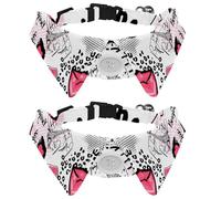 2 Pcs Cat Dog Bow Tie, Adjustable Pet Collar Bowtie Tux Formal Neck Tie for Boys Girls Puppy Kitten Wedding Birthday - Bonjour Paris with Lips Wine Glass