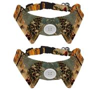2 Pcs Cat Dog Bow Tie, Adjustable Pet Collar Bowtie Tux Formal Neck Tie for Boys Girls Puppy Kitten Wedding Birthday - Snowy Street at Christmas