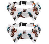 2 Pcs Cat Dog Bow Tie, Adjustable Pet Collar Bowtie Tux Formal Neck Tie for Boys Girls Puppy Kitten Wedding Birthday - Motor Crossing