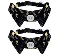 2 Pcs Cat Dog Bow Tie, Adjustable Pet Collar Bowtie Tux Formal Neck Tie for Boys Girls Puppy Kitten Wedding Birthday - Halloween Graves Dead Tree Pumpkins