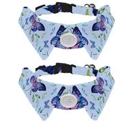 2 Pcs Cat Dog Bow Tie, Adjustable Pet Collar Bowtie Tux Formal Neck Tie for Boys Girls Puppy Kitten Wedding Birthday - Beautiful Pastel Watercolor Butterflies