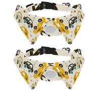 2 Pcs Cat Dog Bow Tie, Adjustable Pet Collar Bowtie Tux Formal Neck Tie for Boys Girls Puppy Kitten Wedding Birthday - Hand Drawn Cars on the Road