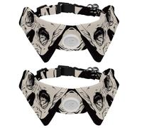 2 Pcs Cat Dog Bow Tie, Adjustable Pet Collar Bowtie Tux Formal Neck Tie for Boys Girls Puppy Kitten Wedding Birthday - Human Skulls