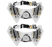2 Pcs Cat Dog Bow Tie, Adjustable Pet Collar Bowtie Tux Formal Neck Tie for Boys Girls Puppy Kitten Wedding Birthday - Splatter Tire Track Background
