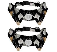 2 Pcs Cat Dog Bow Tie, Adjustable Pet Collar Bowtie Tux Formal Neck Tie for Boys Girls Puppy Kitten Wedding Birthday - Abstract Flourish Flower Pattern