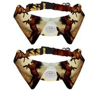 2 Pcs Cat Dog Bow Tie, Adjustable Pet Collar Bowtie Tux Formal Neck Tie for Boys Girls Puppy Kitten Wedding Birthday - Couple Animal Horse Art Painting