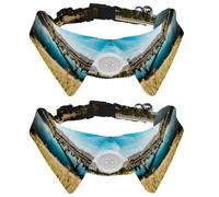 2 Pcs Cat Dog Bow Tie, Adjustable Pet Collar Bowtie Tux Formal Neck Tie for Boys Girls Puppy Kitten Wedding Birthday - Bridge Crossing Lake