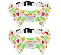 2 Pcs Cat Dog Bow Tie, Adjustable Pet Collar Bowtie Tux Formal Neck Tie for Boys Girls Puppy Kitten Wedding Birthday - Pineapple Watermelon Orange Leaves