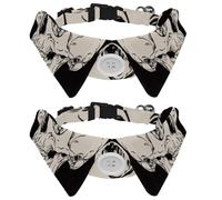 2 Pcs Cat Dog Bow Tie, Adjustable Pet Collar Bowtie Tux Formal Neck Tie for Boys Girls Puppy Kitten Wedding Birthday - Human Skulls