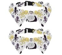 2 Pcs Cat Dog Bow Tie, Adjustable Pet Collar Bowtie Tux Formal Neck Tie for Boys Girls Puppy Kitten Wedding Birthday - Cute Colorful Ocean Octopus