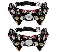 2 Pcs Cat Dog Bow Tie, Adjustable Pet Collar Bowtie Tux Formal Neck Tie for Boys Girls Puppy Kitten Wedding Birthday - Salmon Sushi Futomaki Rolls